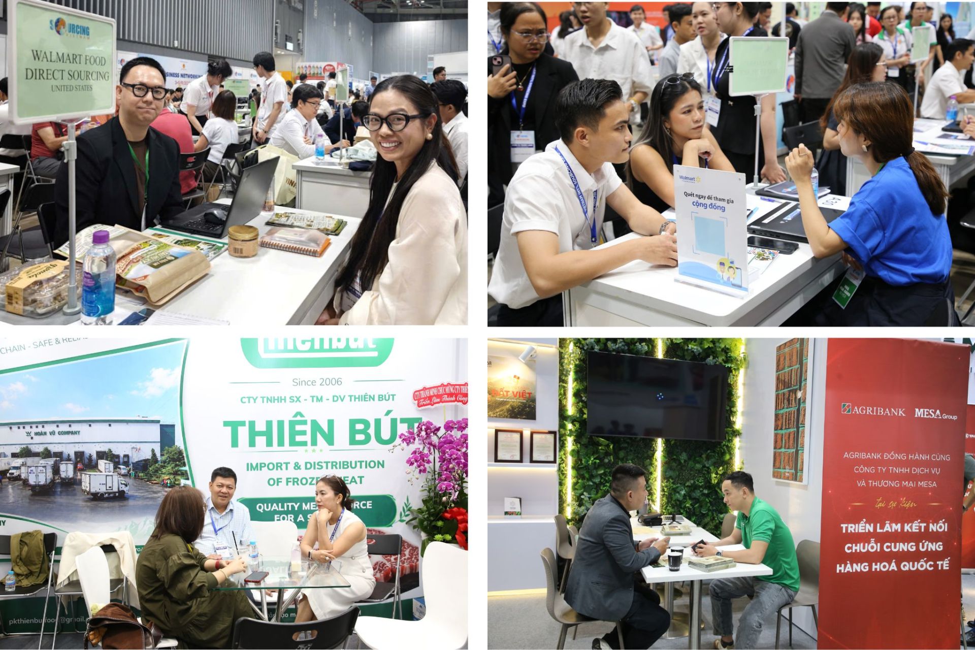 Kết nối giữa doanh nghiệp trong cụm gian hàng Agribank với các nhà mua hàng trong và ngoài nước Kết nối giữa doanh nghiệp trong cụm gian hàng Agribank với các nhà mua hàng trong và ngoài nước