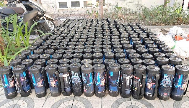 289 bình “khí cười” được Công an TP. Đà Nẵng thu giữ. (Ảnh: CA) 289 bình “khí cười” được Công an TP. Đà Nẵng thu giữ. (Ảnh: CA)