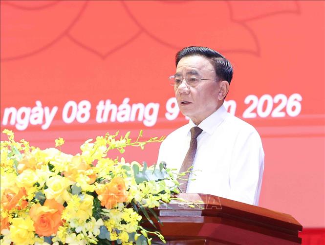 Thường trực Ban B&iacute; thư Trần Cẩm T&uacute; ph&aacute;t biểu chỉ đạo tại Lễ khai giảng năm học mới Học viện Ch&iacute;nh trị quốc gia Hồ Ch&iacute; Minh. Ảnh: Phương Hoa/TTXVN