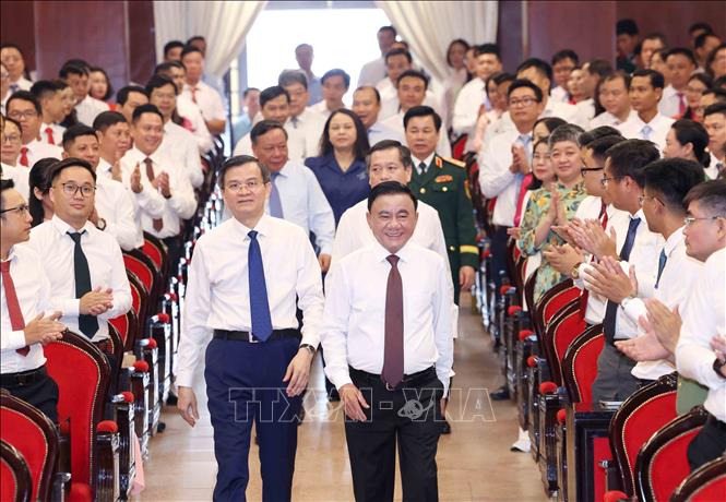 Thường trực Ban B&iacute; thư Trần Cẩm T&uacute; dự Lễ khai giảng năm học mới 2026 - 2027 Học viện Ch&iacute;nh trị Quốc gia Hồ Ch&iacute; Minh. Ảnh: Phương Hoa/TTXVN
