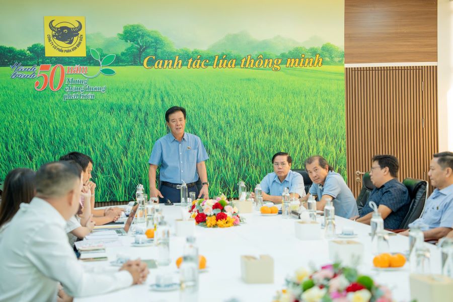 &Ocirc;ng Ng&ocirc; Văn Đ&ocirc;ng &ndash; Tổng Gi&aacute;m đốc C&ocirc;ng ty Cổ phần Ph&acirc;n b&oacute;n B&igrave;nh Điền ph&aacute;t biểu tại buổi khởi động dự &aacute;n