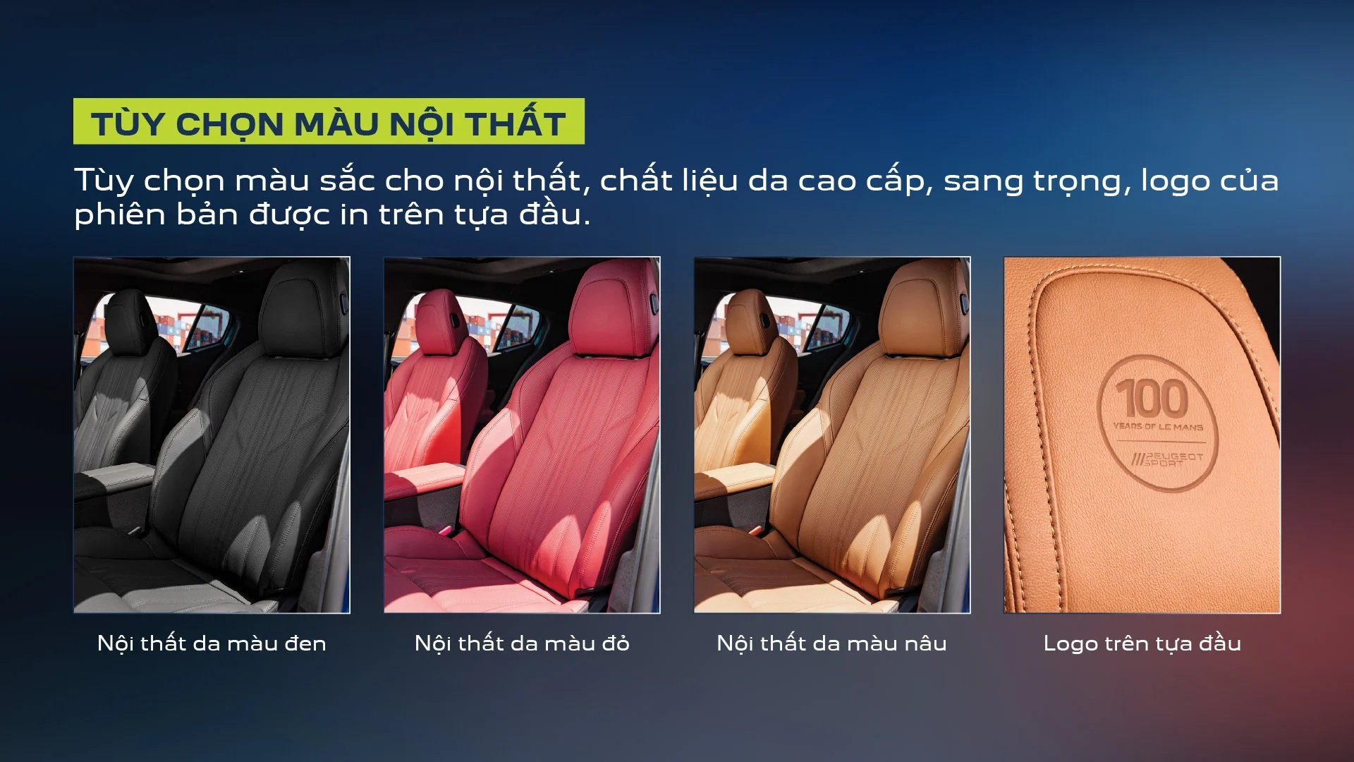 T&ugrave;y chọn phối m&agrave;u nội thất da cao cấp kết hợp logo phi&ecirc;n bản độc bản được dập nổi tinh tế tr&ecirc;n tựa đầu ghế