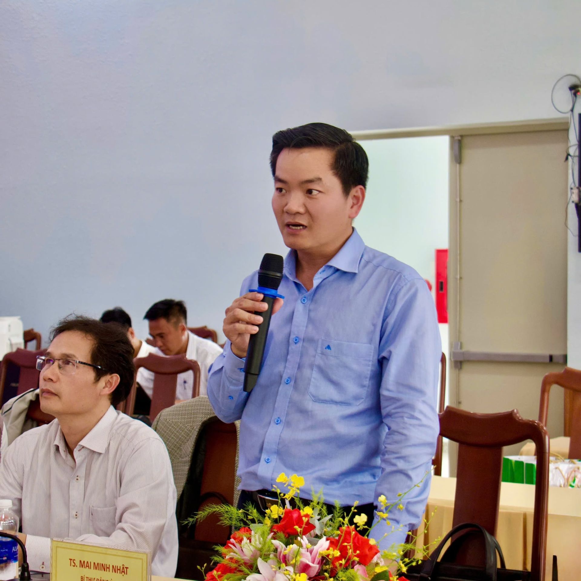 TS Mai Minh Nhật - bí thư Đảng ủy, hiệu trưởng Trường Đại học Đà Lạt phát biểu tại buổi làm việc. TS Mai Minh Nhật - bí thư Đảng ủy, hiệu trưởng Trường Đại học Đà Lạt phát biểu tại buổi làm việc.