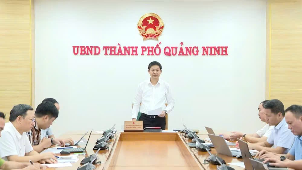 Ông Nguyễn Văn Công, Phó Chủ tịch UBND thành phố Quảng Ninh, chủ trì cuộc họp Ông Nguyễn Văn Công, Phó Chủ tịch UBND thành phố Quảng Ninh, chủ trì cuộc họp