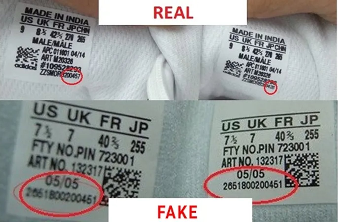 Nike có mã sản phẩm riêng cho từng đôi, in ngay trên tem - nếu mua nguyên hộp, dãy số này trên tem phải khớp với dãy số in trên hộp; hai đôi khác kiểu hoặc khác size mà lại có cùng một dãy số là dấu hiệu bất thường rõ ràng Nike có mã sản phẩm riêng cho từng đôi, in ngay trên tem - nếu mua nguyên hộp, dãy số này trên tem phải khớp với dãy số in trên hộp; hai đôi khác kiểu hoặc khác size mà lại có cùng một dãy số là dấu hiệu bất thường rõ ràng