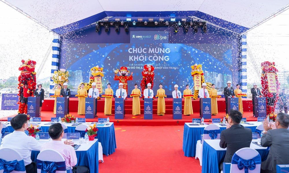 Nghi thức khởi c&ocirc;ng Dự &aacute;n Khu nh&agrave; ở x&atilde; hội số 1 tại Khu đ&ocirc; thị & Nh&agrave; ở x&atilde; hội V&acirc;n Trung, đ&aacute;nh dấu bước khởi đầu ch&iacute;nh thức của Soul Center V&acirc;n Trung tại Bắc Ninh.