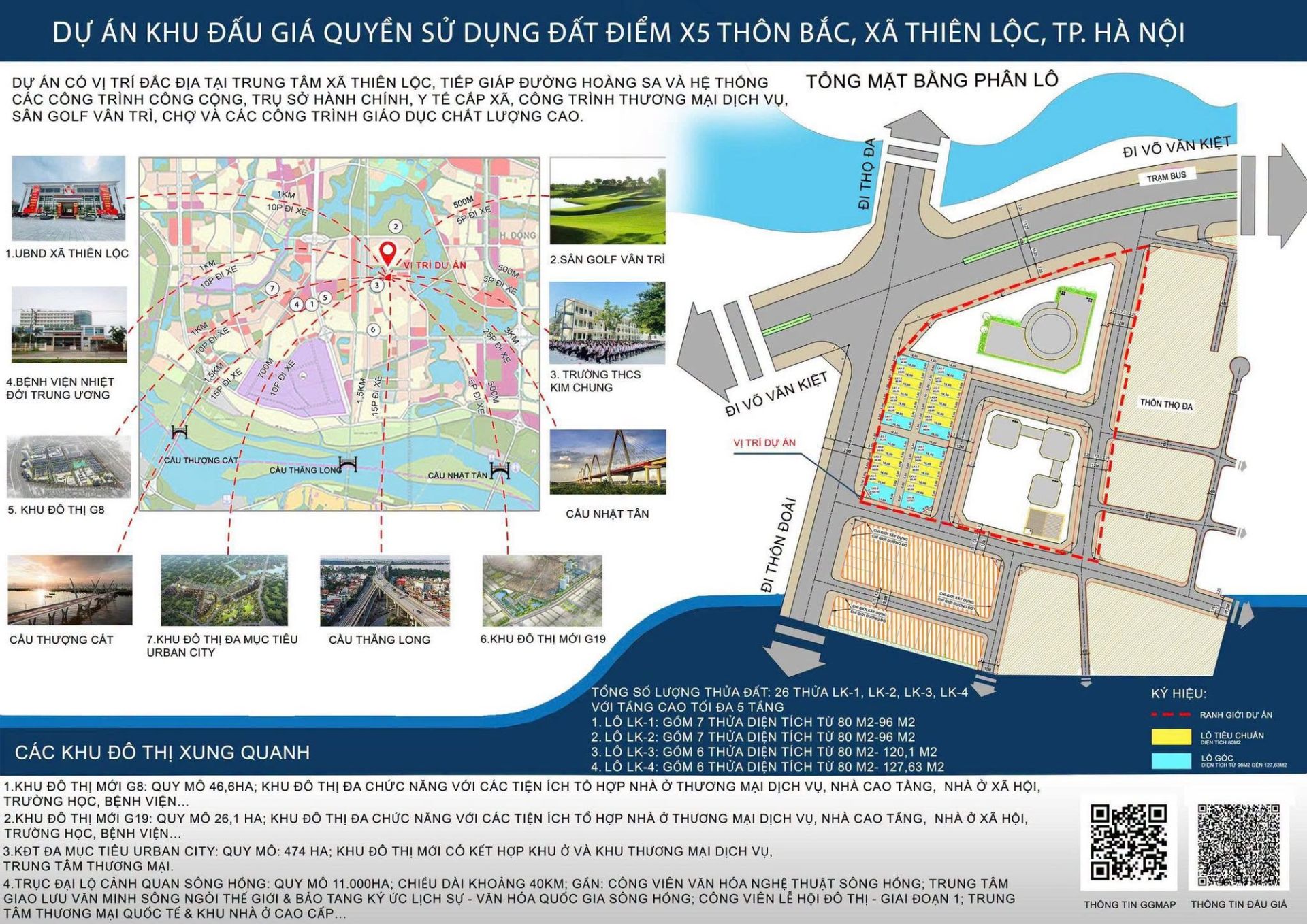 Hà Nội: Xã Thiên Lộc đấu giá 105 thửa đất ở tại 3 khu đất