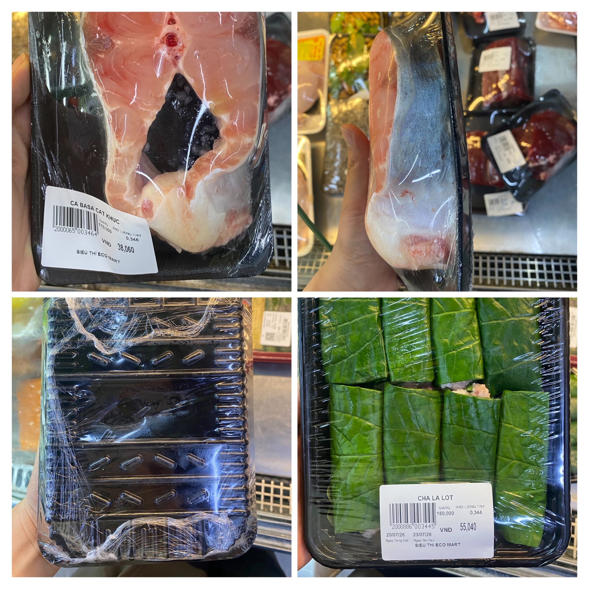 Ghi nhận thực phẩm tươi sống tại cơ sở Eco-Mart Ecolife T&acirc;y Hồ với một số th&ocirc;ng tin về nguồn gốc, đơn vị cung cấp chưa được thể hiện r&otilde; tr&ecirc;n sản phẩm