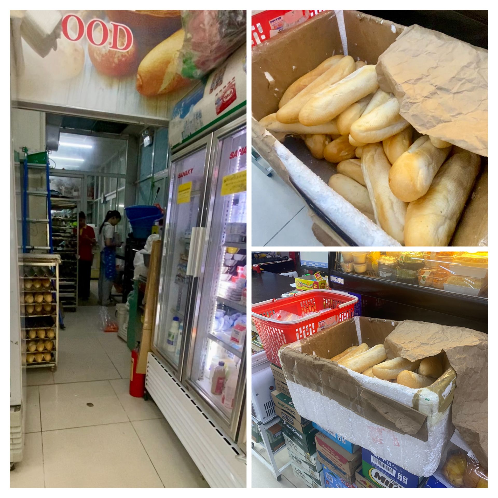 B&aacute;nh m&igrave; được cơ sở Eco-Mart tầng 1, Nh&agrave; D, Khu đ&ocirc; thị Nam Cường, phường Cổ Nhuế 1, H&agrave; Nội trực tiếp sản xuất v&agrave; b&agrave;y b&aacute;n tại cửa h&agrave;ng