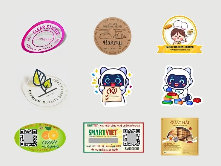 Các dòng tem decal nhựa, decal giấy được gia công hoàn thiện, ứng dụng linh hoạt cho nhiều ngành hàng. Các dòng tem decal nhựa, decal giấy được gia công hoàn thiện, ứng dụng linh hoạt cho nhiều ngành hàng.
