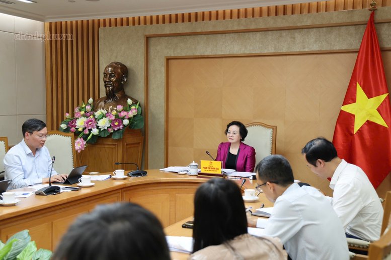 B&iacute; thư Trung ương Đảng, Ph&oacute; Thủ tướng Phạm Thị Thanh Tr&agrave; l&agrave;m việc với Bộ Nội vụ - Ảnh: chinhphu.vn/Thu Giang