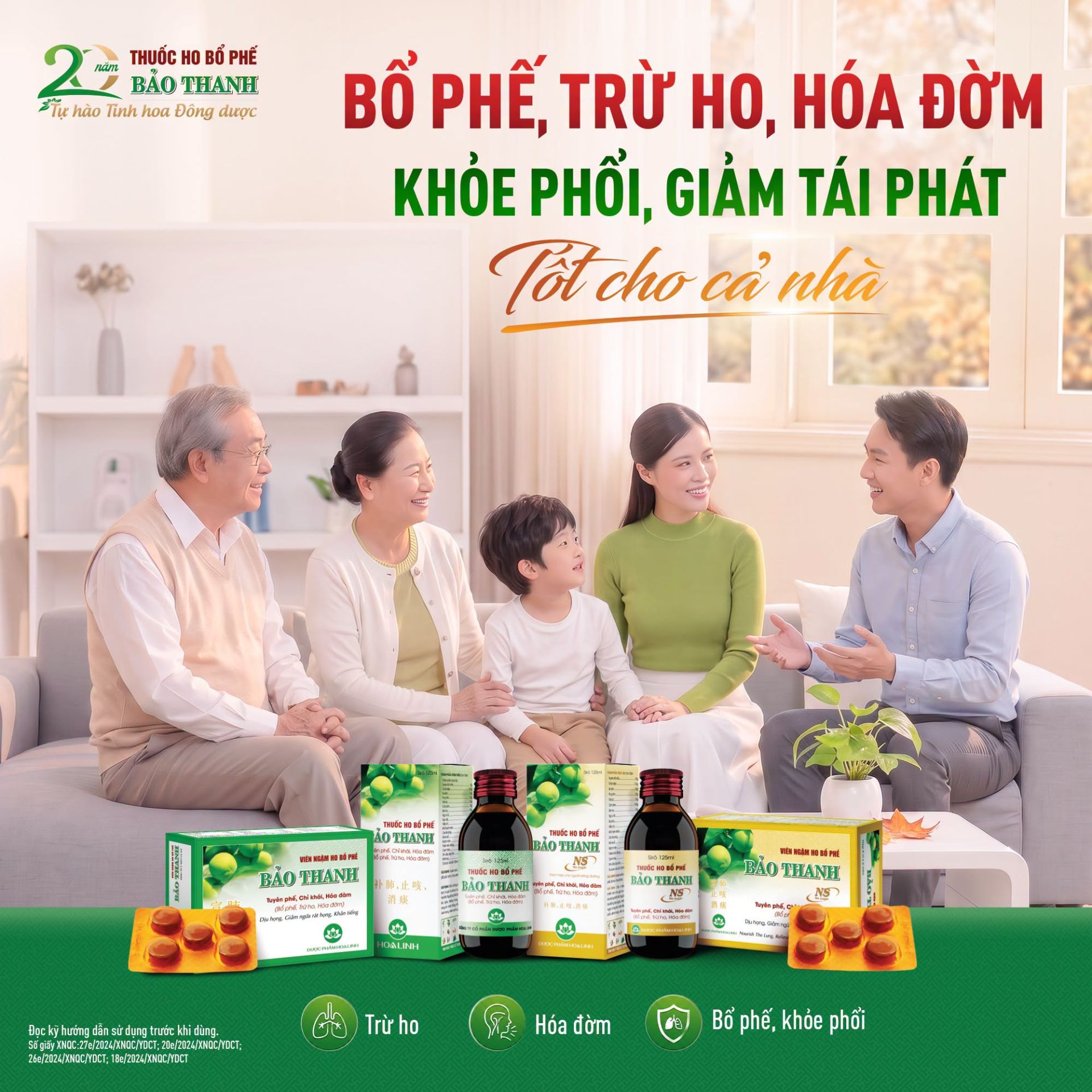 Thuốc ho bổ phế Bảo Thanh - giải ph&aacute;p chăm s&oacute;c sức khỏe h&ocirc; hấp cho cả gia đ&igrave;nh trong những ng&agrave;y giao m&ugrave;a.