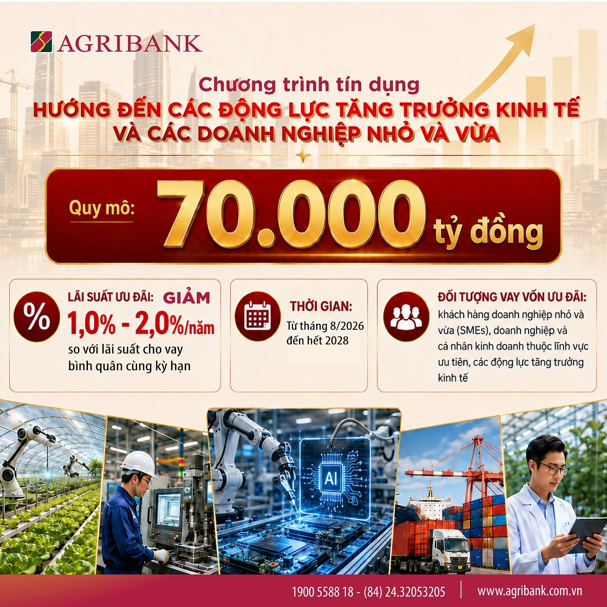 Agribank góp phần thực hiện các mục tiêu tăng trưởng hai con số