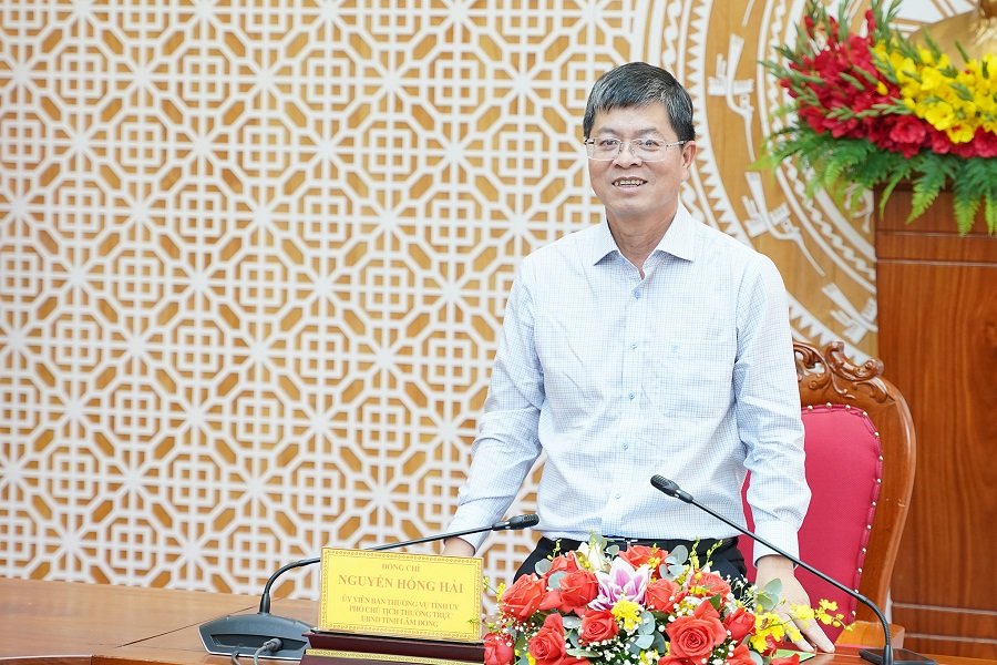 Ph&oacute; Chủ tịch Thường trực UBND tỉnh Nguyễn Hồng Hải kết luận buổi l&agrave;m việc.