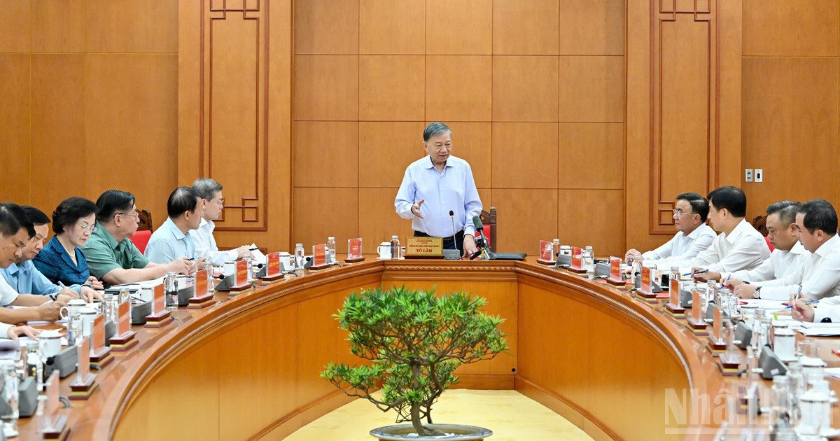 Tổng Bí thư, Chủ tịch nước Tô Lâm chủ trì cuộc họp Thường trực Ban Chỉ đạo Trung ương về phòng, chống tham nhũng, lãng phí, tiêu cực. (Ảnh: Thủy Nguyên) Tổng Bí thư, Chủ tịch nước Tô Lâm chủ trì cuộc họp Thường trực Ban Chỉ đạo Trung ương về phòng, chống tham nhũng, lãng phí, tiêu cực. (Ảnh: Thủy Nguyên)