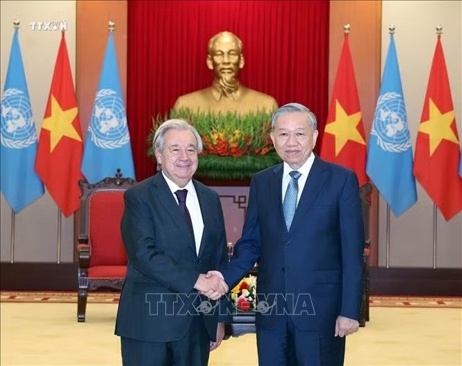 Tổng Bí thư, Chủ tịch nước Tô Lâm tiếp Tổng Thư ký Liên Hợp quốc António Guterres, tháng 10/2025. Tổng Bí thư, Chủ tịch nước Tô Lâm tiếp Tổng Thư ký Liên Hợp quốc António Guterres, tháng 10/2025.
