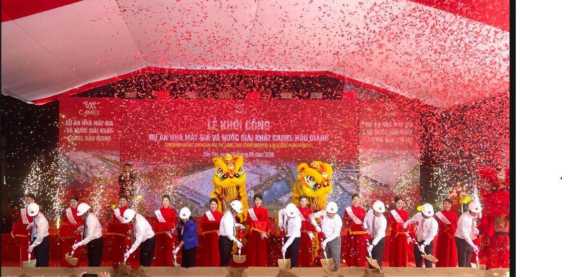 Nghi thức Lễ khởi c&ocirc;ng Dự &aacute;n Nh&agrave; m&aacute;y Bia v&agrave; Nước Giải kh&aacute;t Camel Hậu Giang