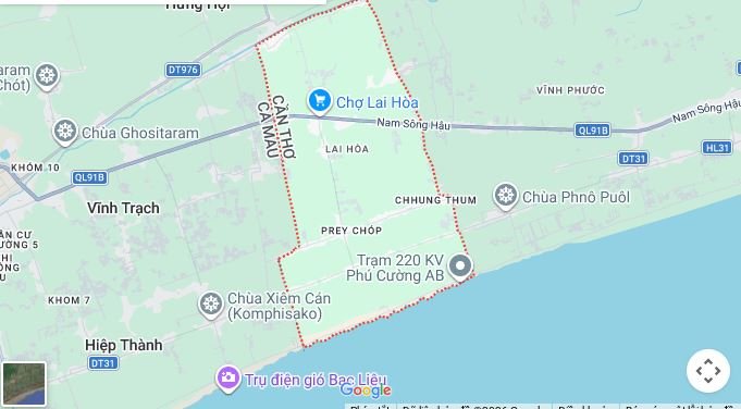 Bản đồ quy hoạch Cụm Nh&agrave; m&aacute;y điện gi&oacute; Ph&uacute; Cường tại x&atilde; Lai H&ograve;a