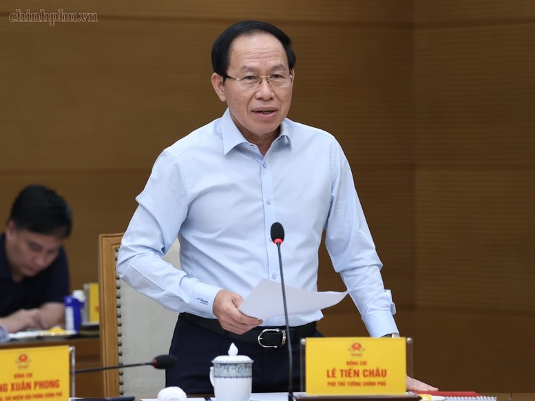 Ph&oacute; Thủ tướng Ch&iacute;nh phủ L&ecirc; Tiến Ch&acirc;u ph&aacute;t biểu tại cuộc họp - Ảnh: chinhphu.vn/Nhật Bắc