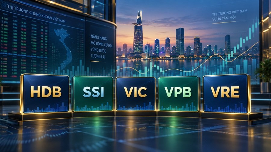 HDB, SSI, VIC, VPB v&agrave; VRE v&agrave;o danh s&aacute;ch theo d&otilde;i