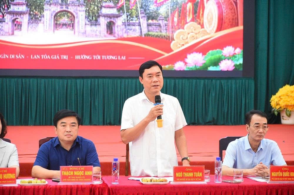 &Ocirc;ng Ng&ocirc; Thanh Tu&acirc;n, Ph&oacute; Gi&aacute;m đốc Sở Văn h&oacute;a v&agrave; Thể thao tỉnh Ninh B&igrave;nh đ&aacute;nh gi&aacute; cao sự chủ động của địa phương trong c&ocirc;ng t&aacute;c chuẩn bị lễ hội Đền Trần Thương.