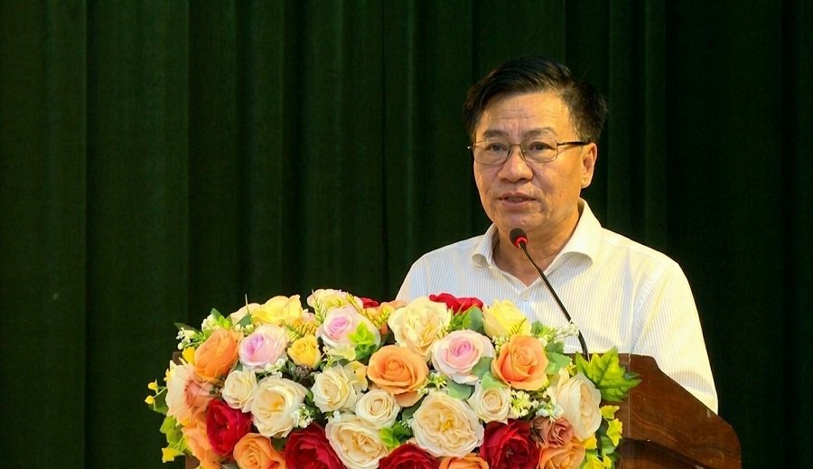 Ph&oacute; Chủ tịch Thường trực Ủy ban MTTQ Việt Nam tỉnh Quảng Trị Đ&agrave;o Mạnh H&ugrave;ng ph&aacute;t biểu tại diễn đ&agrave;n