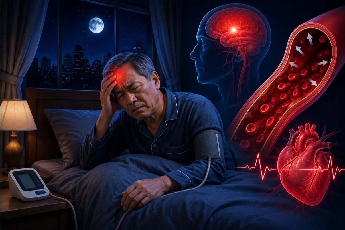 Tăng huyết &aacute;p về đ&ecirc;m c&oacute; thể g&acirc;y biến chứng nguy hiểm