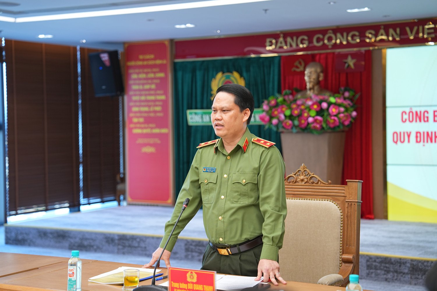 Trung tướng Bùi Quang Thanh, Chánh Thanh tra Bộ Công an phát biểu chỉ đạo hội nghị Trung tướng Bùi Quang Thanh, Chánh Thanh tra Bộ Công an phát biểu chỉ đạo hội nghị
