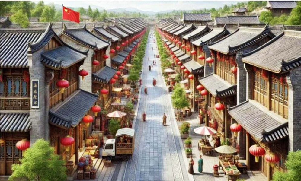 Khu Phố Hiến được phục dựng. (Ảnh tr&iacute;ch từ đề &aacute;n)