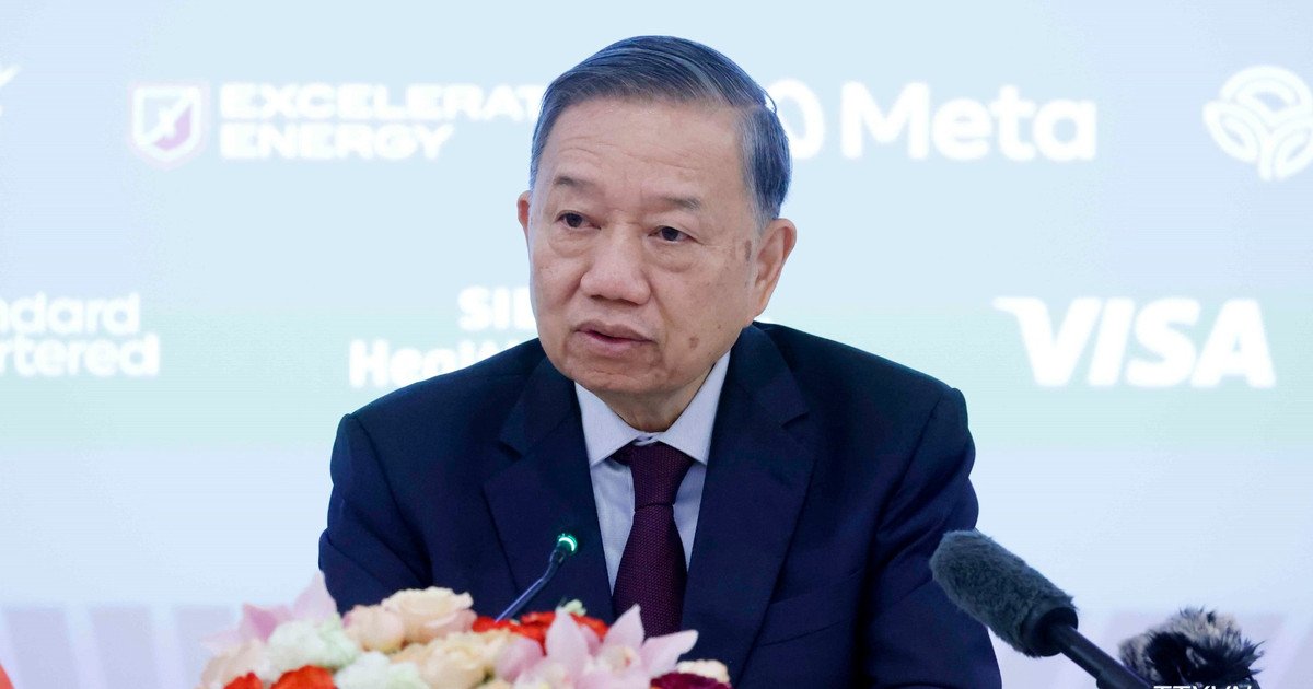 Tổng B&iacute; thư, Chủ tịch nước T&ocirc; L&acirc;m ph&aacute;t biểu tại Tọa đ&agrave;m b&agrave;n tr&ograve;n cấp cao với l&atilde;nh đạo c&aacute;c doanh nghiệp lớn của Hoa Kỳ. (Ảnh: TTXVN)