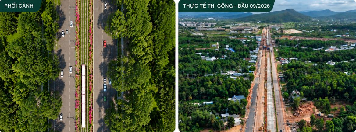 Đường tỉnh ĐT 975 được coi l&agrave; trục đại lộ huyết mạch Bắc-Nam Ph&uacute; Quốc đang h&igrave;nh th&agrave;nh