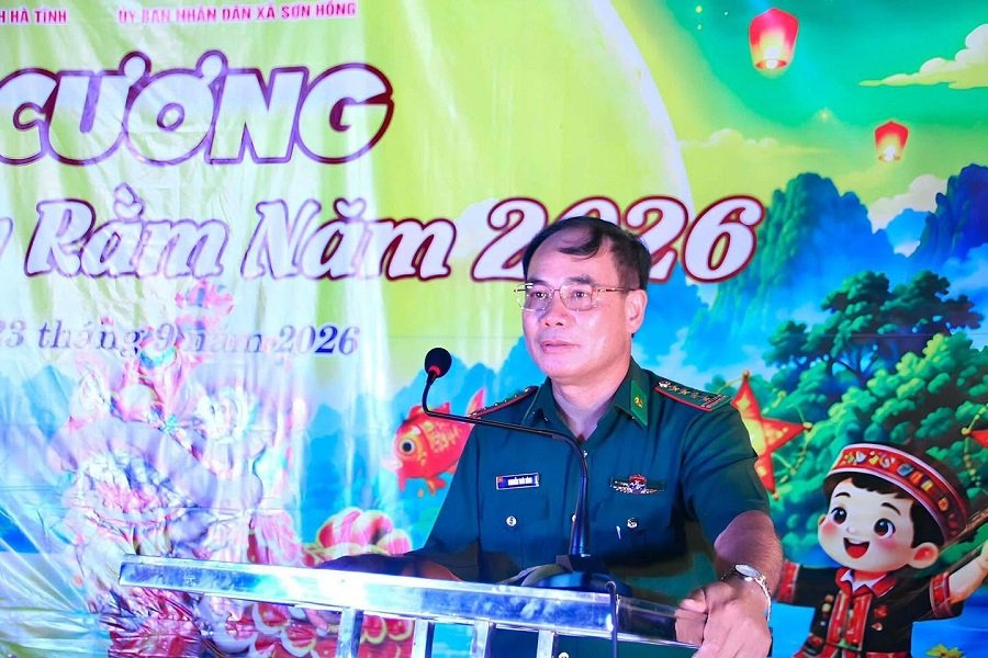 Đại tá Nguyễn Thái Bình, Chính ủy Bộ Chỉ huy BĐBP tỉnh Hà Tĩnh phát biểu tại chương trình Đại tá Nguyễn Thái Bình, Chính ủy Bộ Chỉ huy BĐBP tỉnh Hà Tĩnh phát biểu tại chương trình