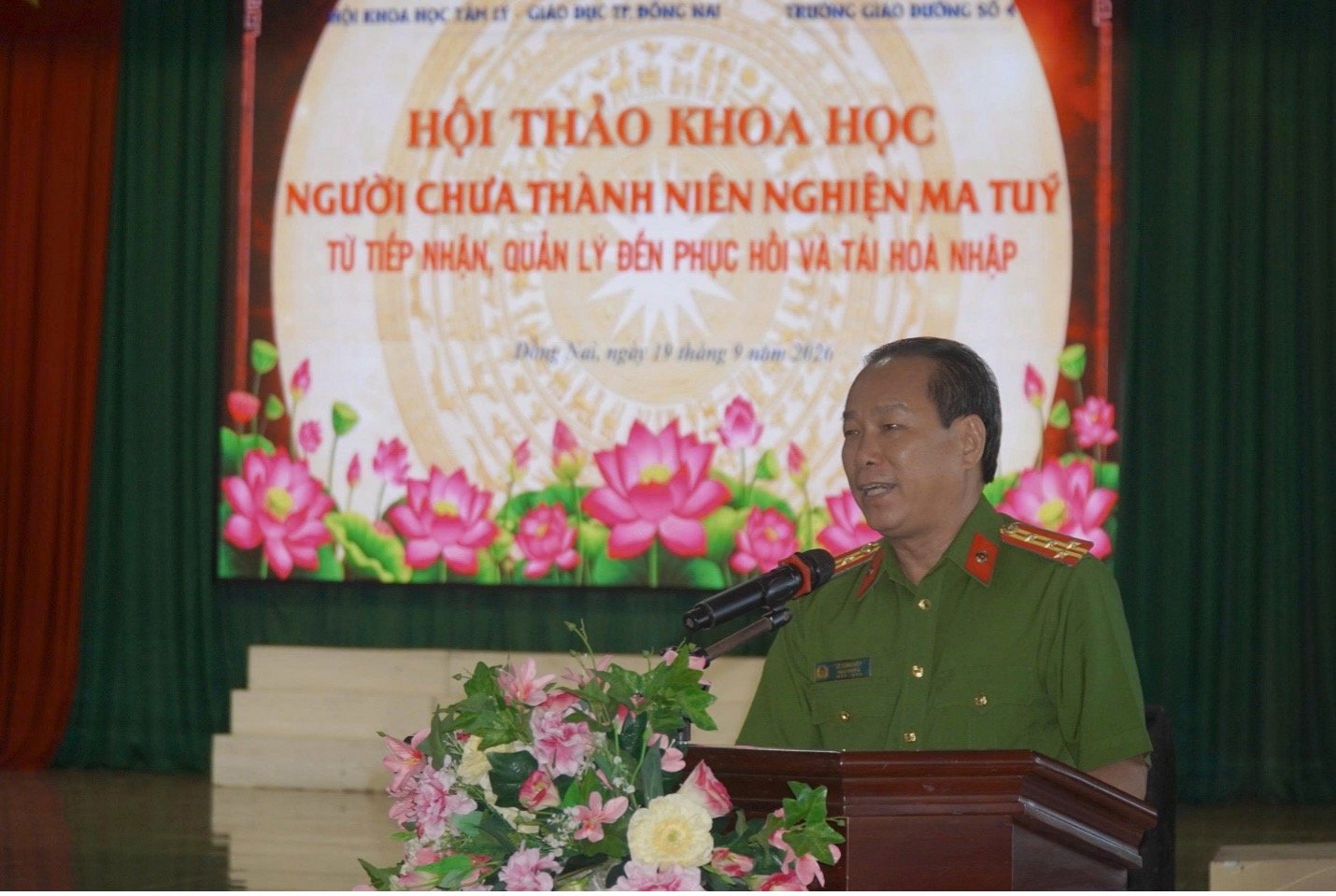 Đại t&aacute; L&ecirc; C&ocirc;ng Hiệp - Hiệu trưởng Trường Gi&aacute;o dưỡng số 4, Bộ C&ocirc;ng an. Ảnh: Thu Hiền