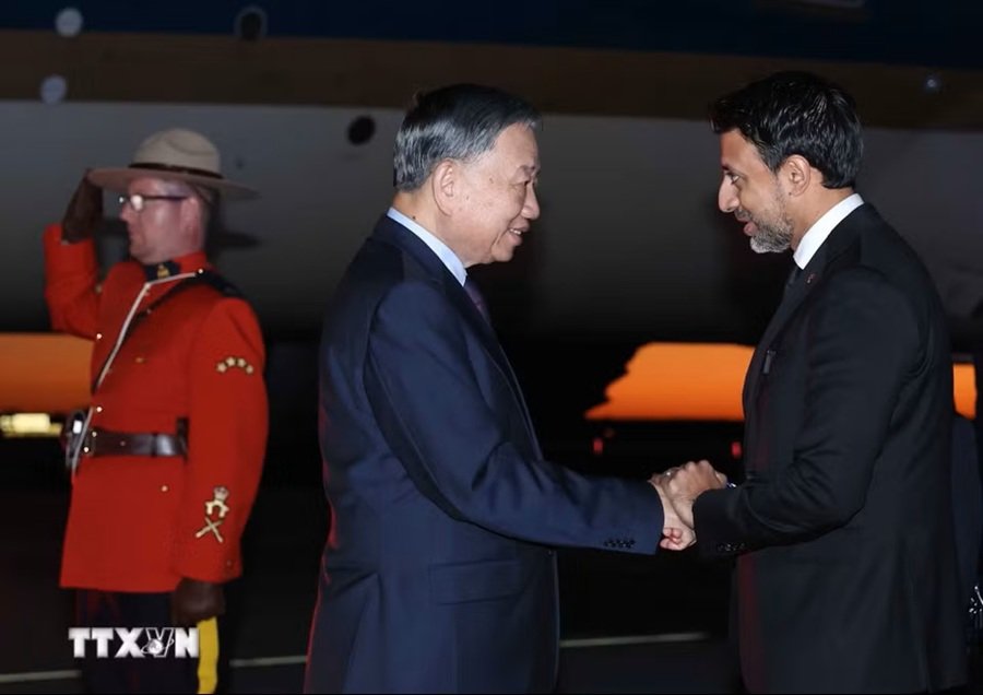 Tổng Bí thư, Chủ tịch nước Tô Lâm đến thủ đô Ottawa, bắt đầu chuyến thăm cấp Nhà nước tới Canada - Ảnh: TTXVN Tổng Bí thư, Chủ tịch nước Tô Lâm đến thủ đô Ottawa, bắt đầu chuyến thăm cấp Nhà nước tới Canada - Ảnh: TTXVN