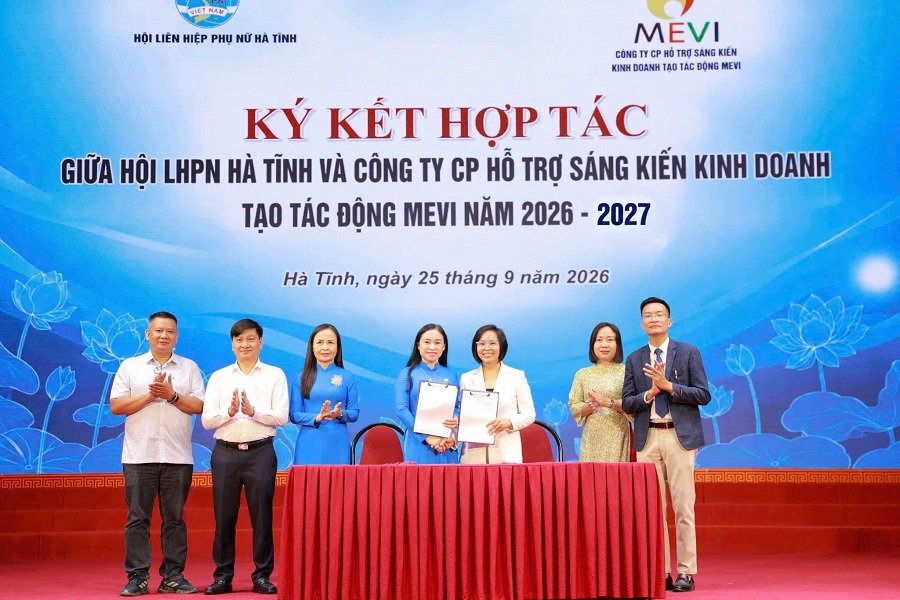 Hội LHPN tỉnh Hà Tĩnh và Công ty Cổ phần Hỗ trợ Sáng kiến Kinh doanh và Tạo tác động MEVI ký kết biên bản ghi nhớ hợp tác Hội LHPN tỉnh Hà Tĩnh và Công ty Cổ phần Hỗ trợ Sáng kiến Kinh doanh và Tạo tác động MEVI ký kết biên bản ghi nhớ hợp tác