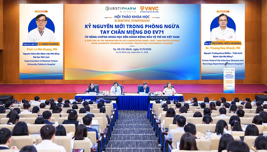 Hội thảo khoa học &ldquo;Kỷ nguy&ecirc;n mới trong ph&ograve;ng ngừa tay ch&acirc;n miệng do EV71&rdquo; cung cấp nhiều bằng chứng khoa học về hiệu quả bảo vệ trẻ sau ti&ecirc;m vắc xin. Ảnh: VNVC