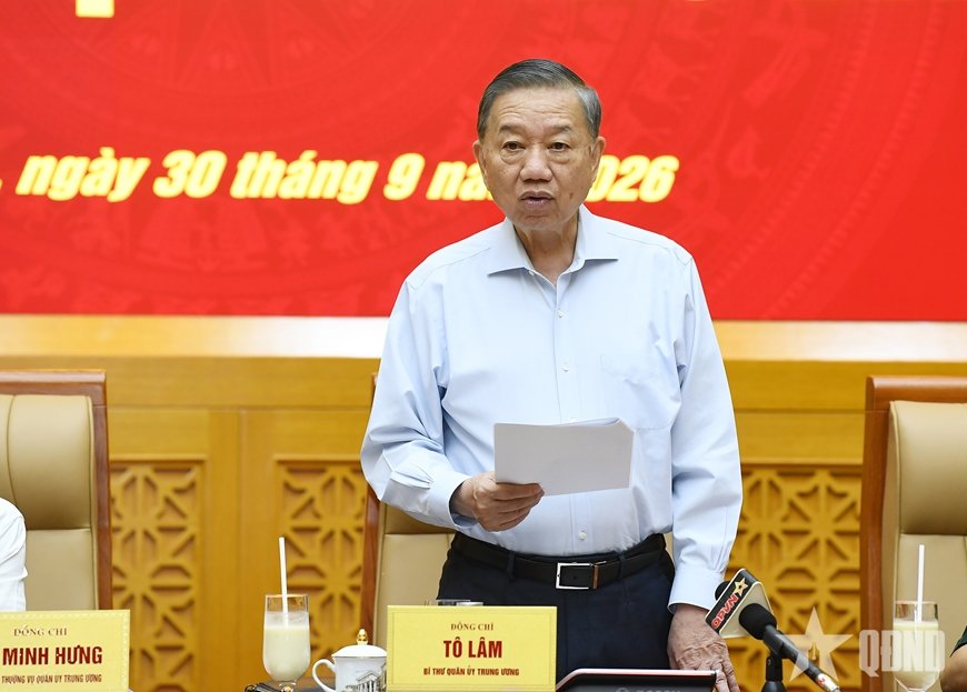 Tổng Bí thư, Chủ tịch nước Tô Lâm, Bí thư Quân ủy Trung ương chỉ đạo hội nghị. Ảnh: TUẤN HUY Tổng Bí thư, Chủ tịch nước Tô Lâm, Bí thư Quân ủy Trung ương chỉ đạo hội nghị. Ảnh: TUẤN HUY