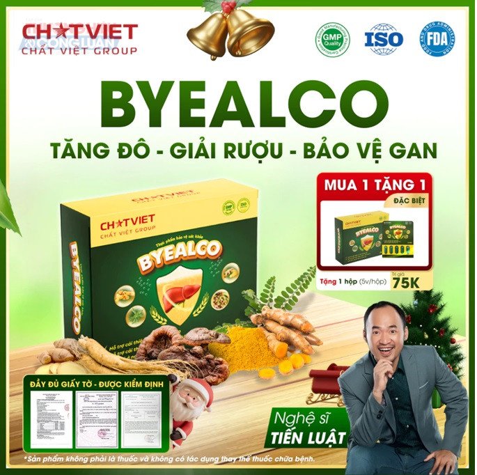 Sản phẩm ByeAlco được quảng bá gắn liền với hình ảnh nghệ sĩ Tiến Luật Sản phẩm ByeAlco được quảng bá gắn liền với hình ảnh nghệ sĩ Tiến Luật