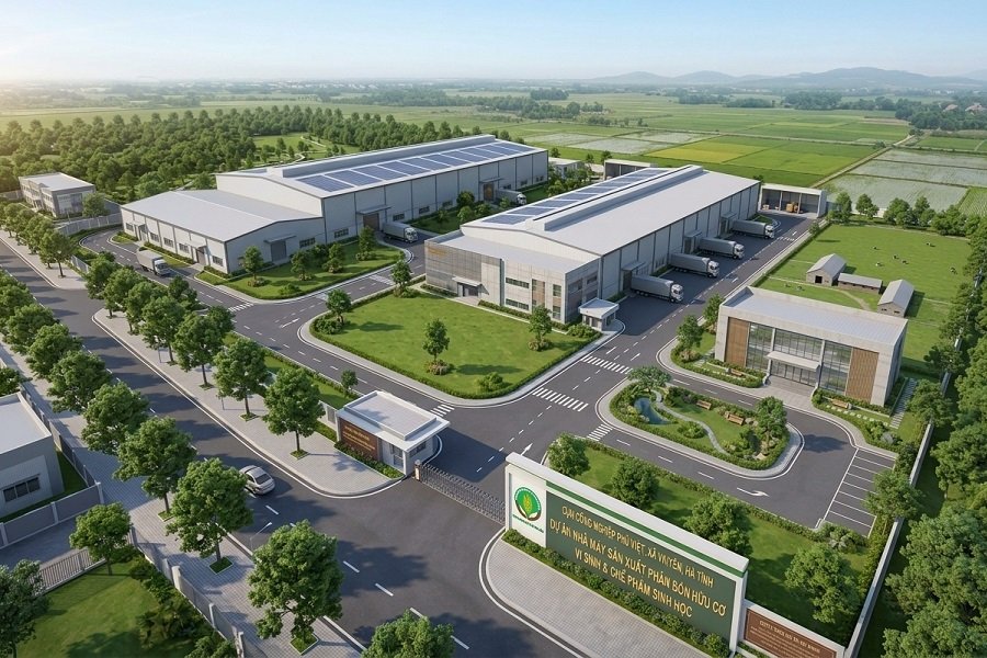 Nh&agrave; m&aacute;y sản xuất ph&acirc;n b&oacute;n hữu cơ vi sinh v&agrave; chế phẩm sinh học n&ocirc;ng nghiệp tại CCN Ph&ugrave; Việt được UBND tỉnh H&agrave; Tĩnh chấp thuận điều chỉnh về quy m&ocirc; v&agrave; vốn