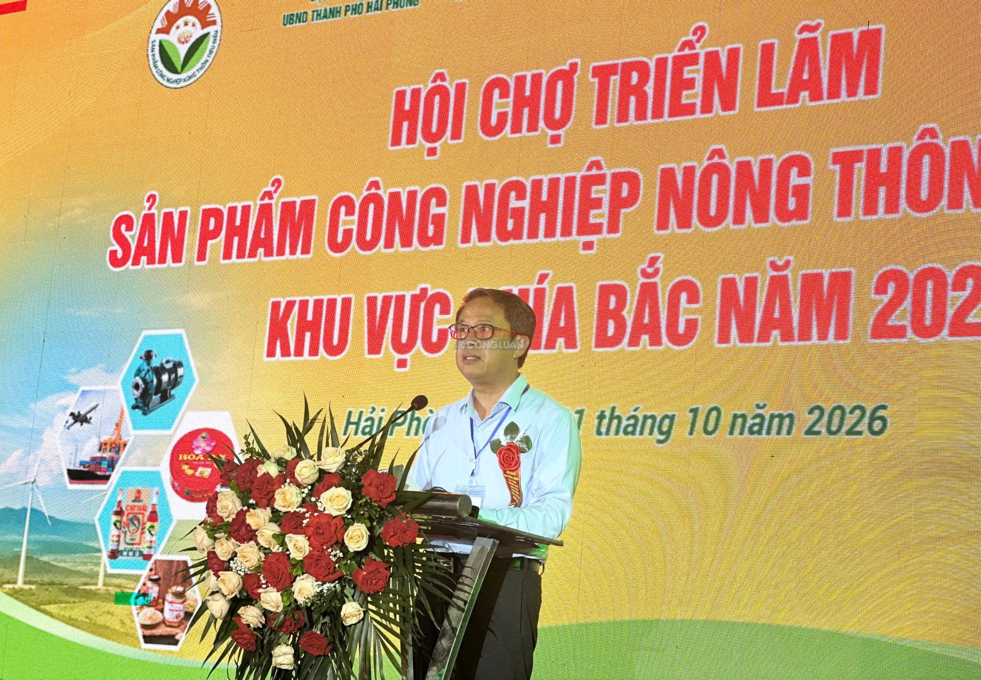 Ông Nguyễn Hoàng Long, Giám đốc Sở Công Thương Hải Phòng phát biểu tại lễ khai mạc. Ông Nguyễn Hoàng Long, Giám đốc Sở Công Thương Hải Phòng phát biểu tại lễ khai mạc.