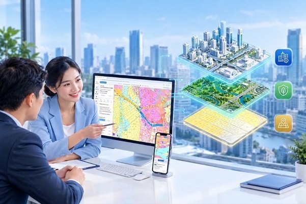 Một số doanh nghiệp c&ocirc;ng nghệ bất động sản trong nước đang ph&aacute;t triển c&ocirc;ng cụ tra cứu dựa tr&ecirc;n dữ liệu c&ocirc;ng khai.