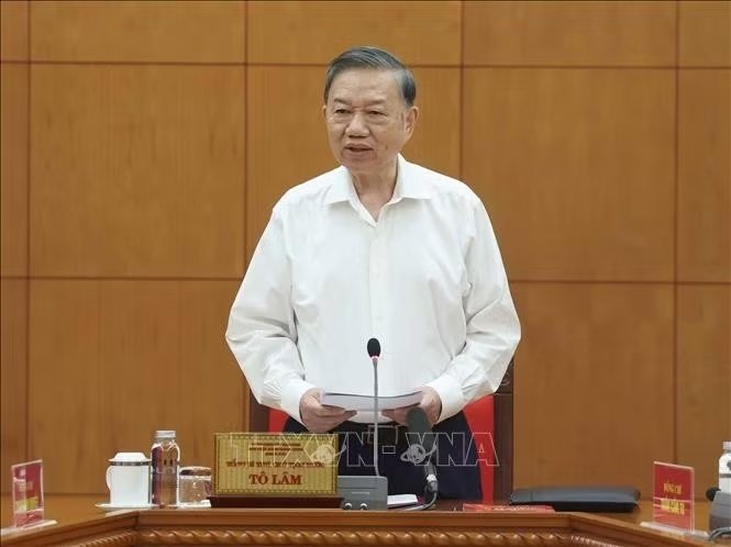 Tổng B&iacute; thư, Chủ tịch nước T&ocirc; L&acirc;m ph&aacute;t biểu chỉ đạo. Ảnh: Thống Nhất/TTXVN.