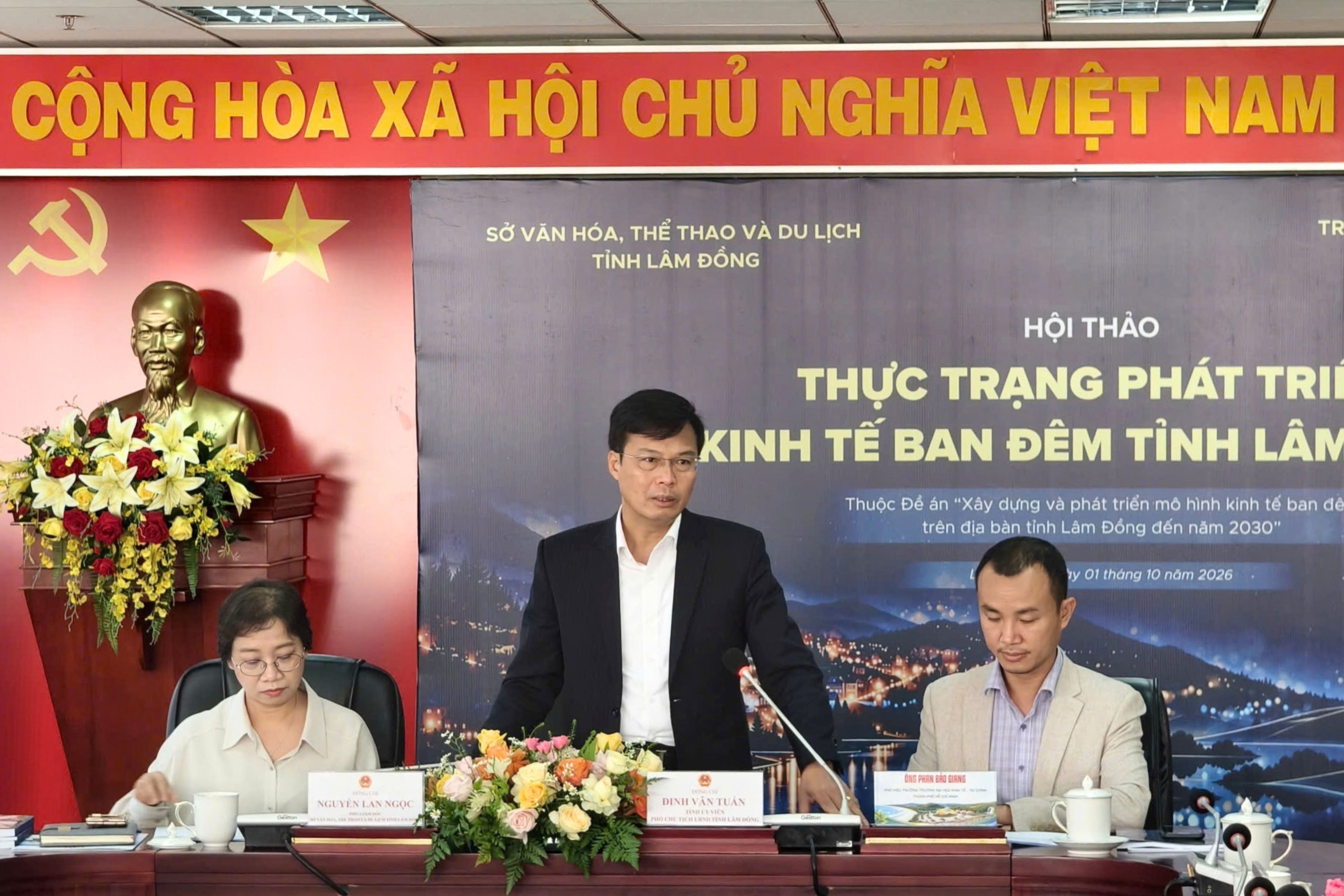 &Ocirc;ng Đinh Văn Tuấn &ndash; Ph&oacute; Chủ tịch UBND tỉnh L&acirc;m Đồng ph&aacute;t biểu trong hội thảo.