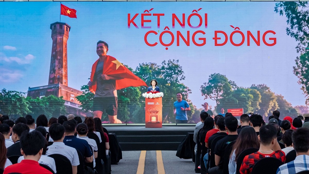 Bà Vũ Thu Hà, Phó Chủ tịch UBND Thành phố Hà Nội phát biểu tại buổi lễ