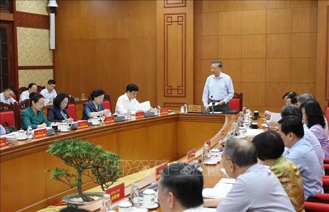 Tổng Bí thư, Chủ tịch nước Tô Lâm phát biểu chỉ đạo. Ảnh: Thống Nhất/TTXVN Tổng Bí thư, Chủ tịch nước Tô Lâm phát biểu chỉ đạo. Ảnh: Thống Nhất/TTXVN