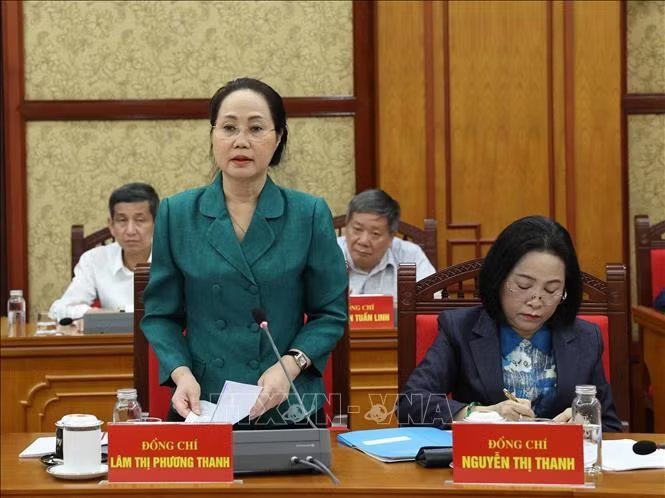 Đồng chí Lâm Thị Phương Thanh, Uỷ viên Trung ương Đảng, Bí thư Đảng ủy, Bộ trưởng Bộ Văn hoá, Thể thao và Du lịch phát biểu. Ảnh: Thống Nhất/TTXVN Đồng chí Lâm Thị Phương Thanh, Uỷ viên Trung ương Đảng, Bí thư Đảng ủy, Bộ trưởng Bộ Văn hoá, Thể thao và Du lịch phát biểu. Ảnh: Thống Nhất/TTXVN