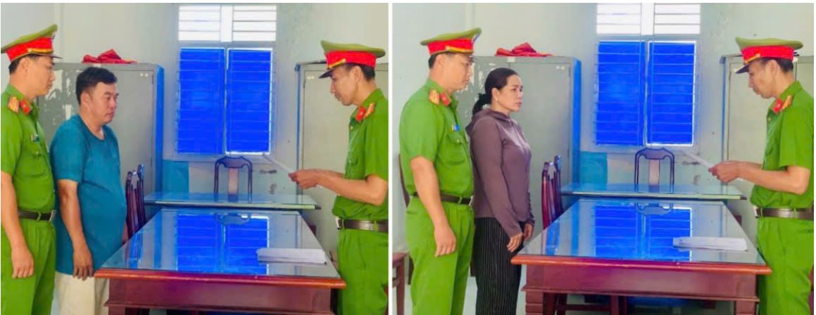 Lực lượng chức năng tống đạt các quyết định đối với 2 bị can Lực lượng chức năng tống đạt các quyết định đối với 2 bị can