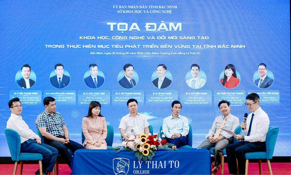 Sở Khoa học và Công nghệ phối hợp với Trường Cao đẳng Lý Thái Tổ tổ chức tọa đàm hưởng ứng Ngày hội Đổi mới sáng tạo quốc gia. Sở Khoa học và Công nghệ phối hợp với Trường Cao đẳng Lý Thái Tổ tổ chức tọa đàm hưởng ứng Ngày hội Đổi mới sáng tạo quốc gia.