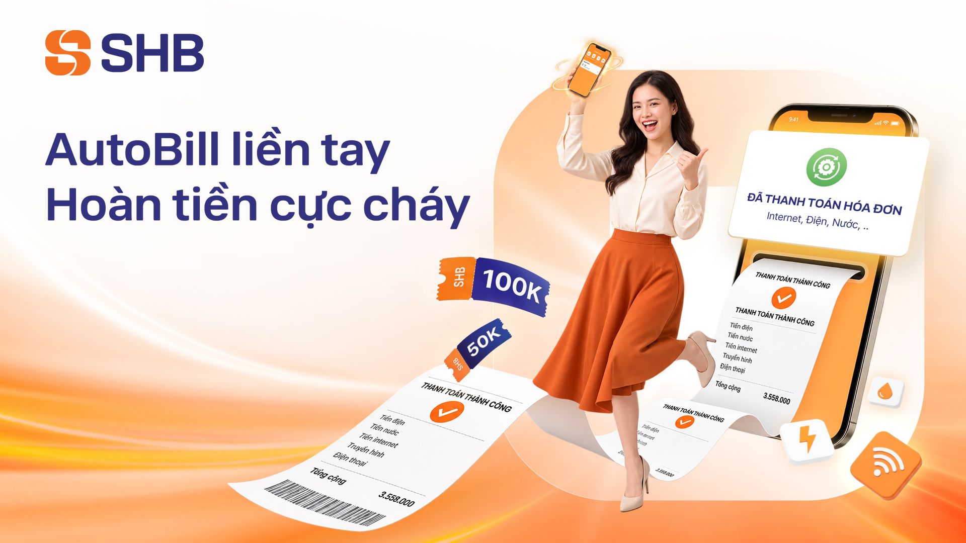 SHB triển khai chương trình “AutoBill liền tay – Hoàn tiền cực cháy” trên ứng dụng SHB SAHA SHB triển khai chương trình “AutoBill liền tay – Hoàn tiền cực cháy” trên ứng dụng SHB SAHA