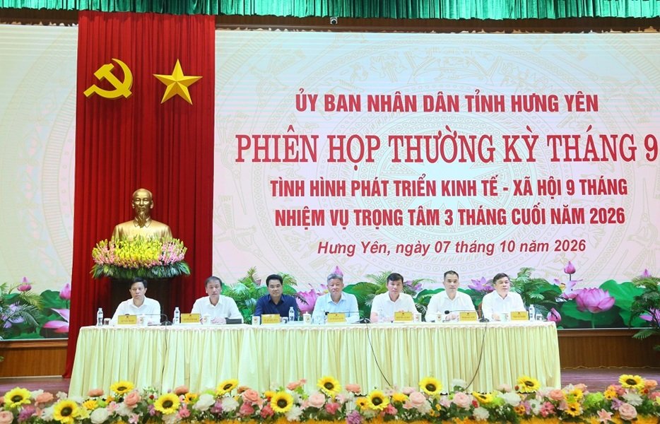 UBND tỉnh Hưng Yên tổ chức phiên họp thường kỳ tháng 9/2026